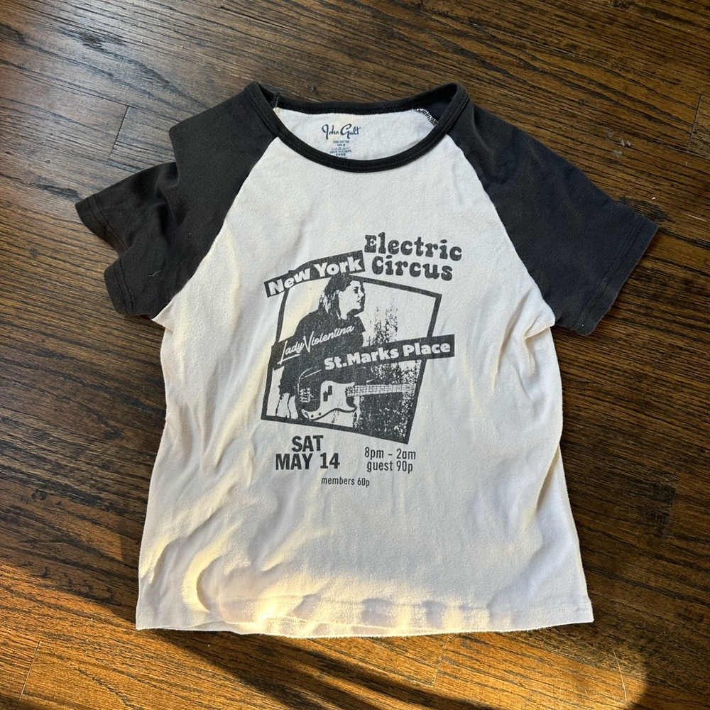 Brandy Melville Electric Circus Baseball Top